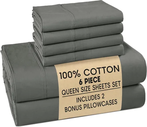 Miniatura 40 de Casa Platino Sábanas de cama individual XL, sábanas de 100 % algodón con 2 fundas de almohada, tejido percal crujiente y sensación acogedora, verde