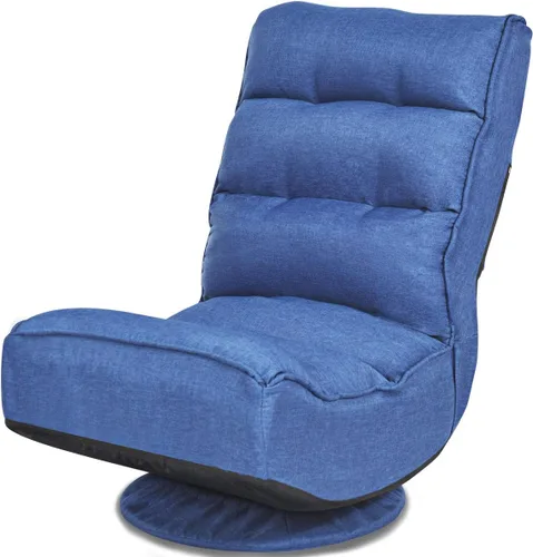 Miniatura 11 de Giantex - Silla gamer giratoria de 360 grados, silla plegable ajustable con 6 posiciones, soporte de resorte de hasta 136 kg, respaldo acolchado