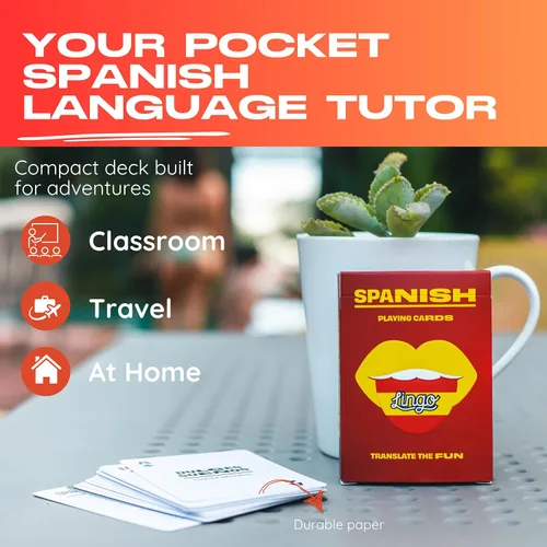 Miniatura 3 de Cartas de juego Lingo en español Tarjetas para viajar Aprende vocabulario español de una manera divertida y fácil 52 traducciones esenciales
