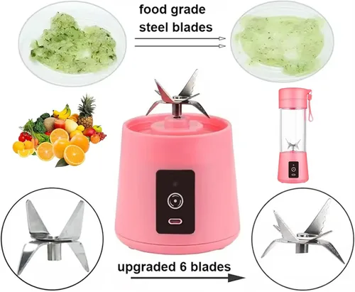 Miniatura 4 de Licuadora portátil, licuadora personal portátil, licuadora portátil USB para batidos con 6 cuchillas ultra afiladas, licuadoras portátiles