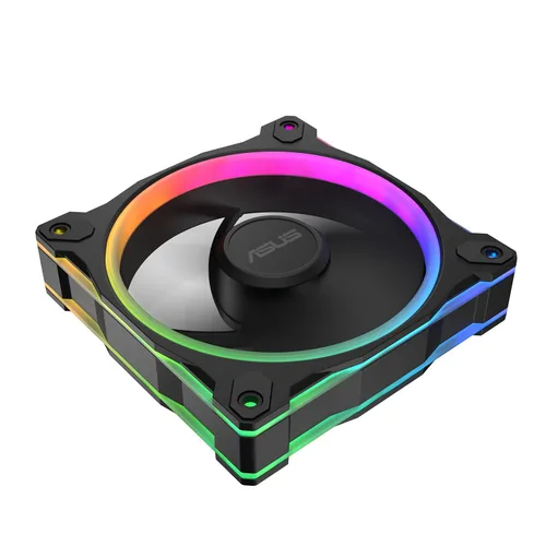 Miniatura 16 de ASUS Prime MR120 ARGB Fan Negro Paquete Triple, Marco Extra Grueso de 28mm, Silencioso, Enfriamiento de Alto Rendimiento con Control PWM, 20 LEDs