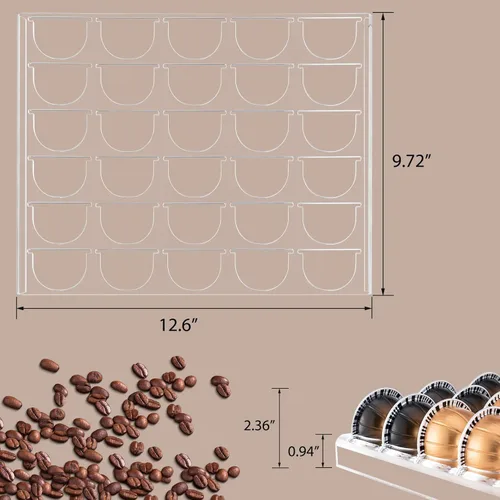 Miniatura 3 de SUMERFLOS Bandeja de Almacenamiento de Cápsulas de Café, Organizador de Inserción para Cajón que Contiene 30 Cápsulas Compatible con Cápsulas