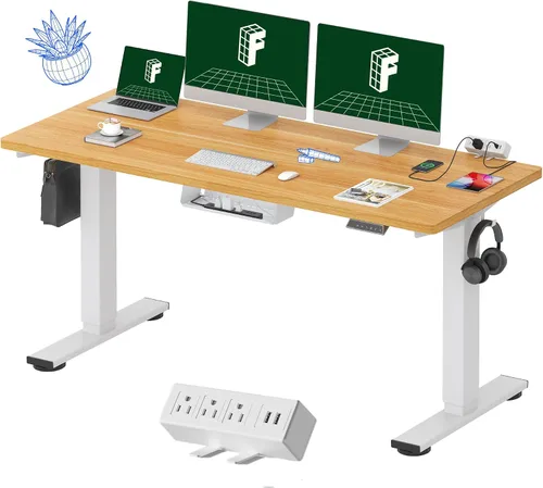 Miniatura 14 de FLEXISPOT EN2 Escritorio de pie de una pieza completa con regleta de alimentación de abrazadera, escritorio eléctrico de altura ajustable de 40 x 24