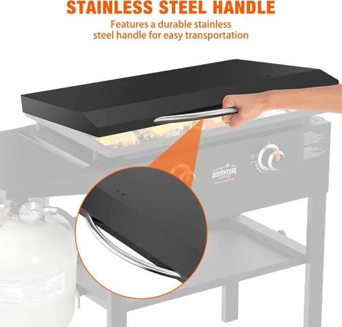 Miniatura 7 de Only Fire Grill Cover Cubierta superior plana para parrilla Blackstone de 28 pulgadas, ideal para cocinar al aire libre