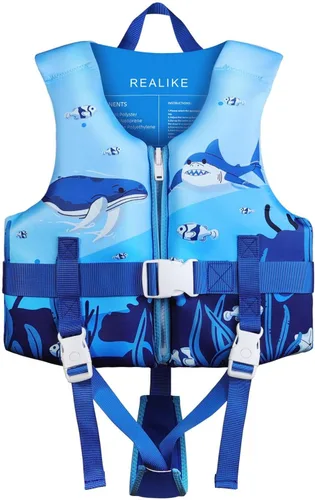 Miniatura 11 de REALIKE Chaleco de Natación para Niños Flotadores para Niños Pequeños Correa de Seguridad Ajustable Ayudas de Natación para Niños Pequeños Niños