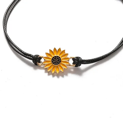 Miniatura 5 de Pulsera tobillera con diseño de girasol, pulsera ajustable de amistad con diseño de girasol, el mejor regalo para mejores amigos, pareja, familia