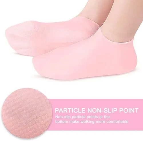 Miniatura 2 de 2 pares de calcetines hidratantes suaves de silicona, calcetines hidratantes para piel seca y dura agrietada, calcetines de gel de spa hidratantes