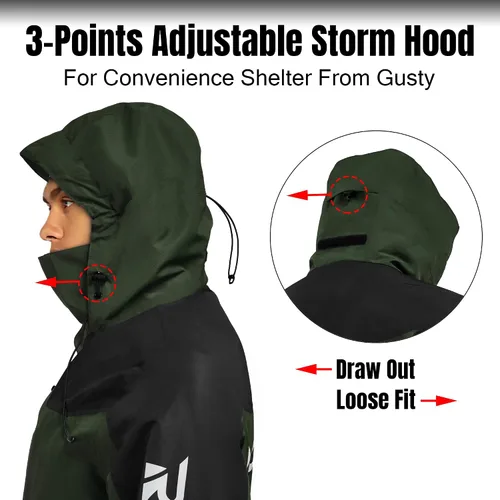 Miniatura 4 de Rodeel Chaqueta rompevientos ligera para hombre, resistente al agua, con capucha para exteriores