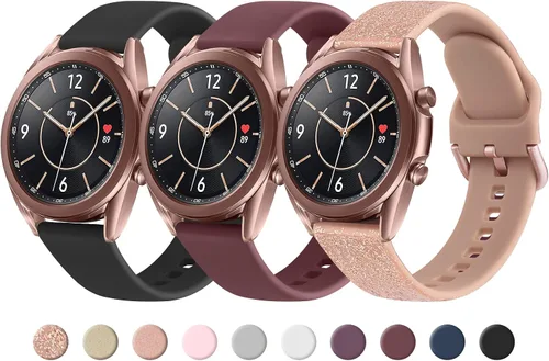 Miniatura 10 de Meliya Correa para Samsung Galaxy Watch 3 bandas 1.614 in mujeres hombres, 0.787 in suave TPU correa deportiva correa de repuesto para Galaxy Watch