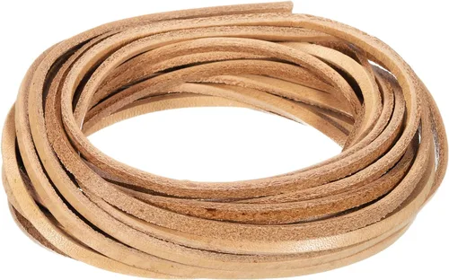 Miniatura 24 de uxcell Cordón de cuero plano de 5.5 yardas, 0.079 in, tiras de cuero de 0.079 pulgadas de grosor, cuerdas de cordones para manualidades, Negro