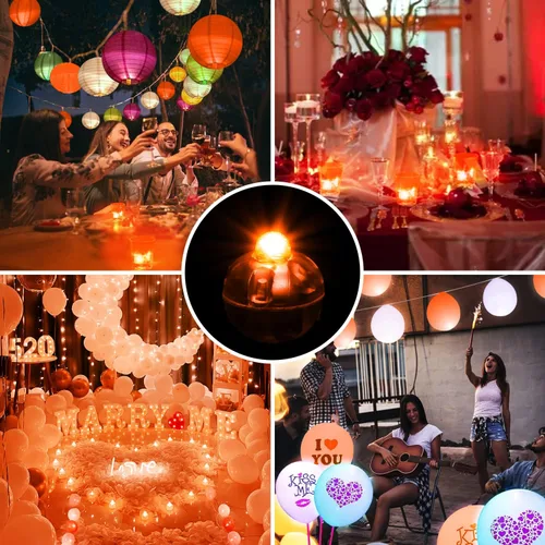 Miniatura 2 de 150 luces de globo redondas LED mini, lámpara de bola de globo, tiempo de espera largo, luces impermeables para farol de papel, globo, fiesta, boda