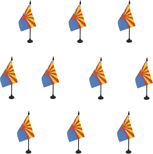 Miniatura 30 de Bandera de mesa de Colorado de 4 x 6 pulgadas, bandera de escritorio del estado de Colorado de EE. UU., 5.9 x 3.9 in, palo y base de plástico negro