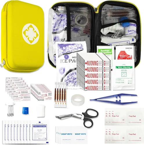 Miniatura 10 de Kit de primeros auxilios para automóvil de 276 piezas, tamaño de viaje, para viajes de negocios, kit compacto de primeros auxilios de emergencia