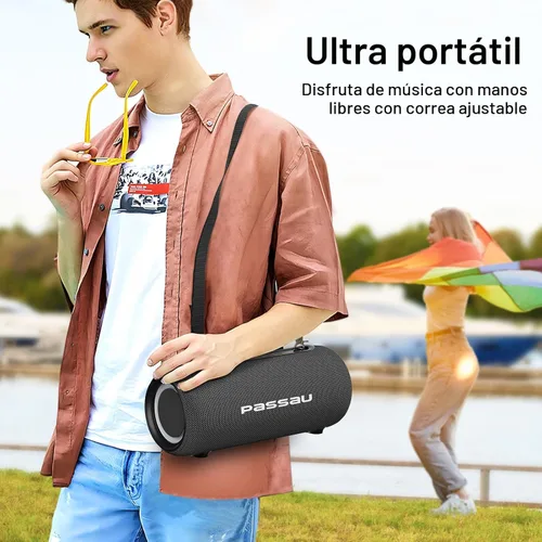 Miniatura 3 de Passau Altavoces Bluetooth portátiles con sonido estéreo de pico de 40 W, radiadores pasivos, graves profundos, reproducción durante todo el día