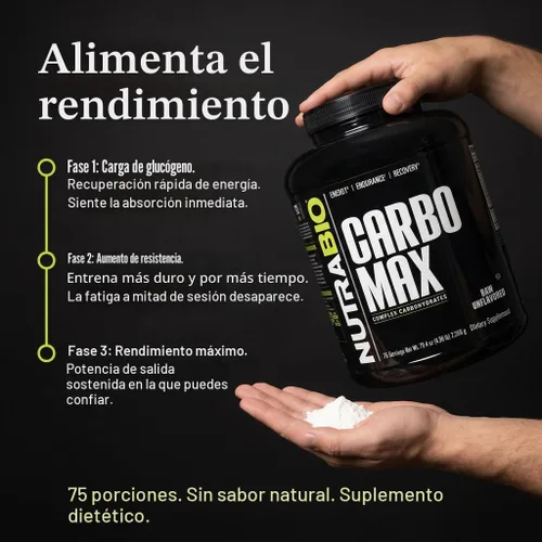 Miniatura 6 de NutraBio CarboMax Maltodextrina en polvo – Polvo de carbohidratos para energía sostenida – Rico en calorías para aumento muscular y de peso – Sin