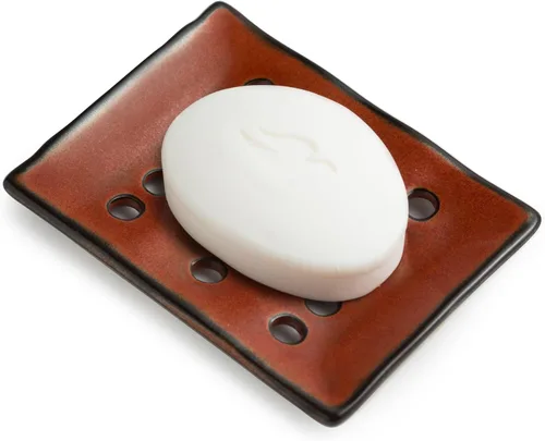 Miniatura 8 de Jabonera de cerámica drenante, diseño estriado, soporte para jabón de barra para ducha y baño, elevación de esponja ahorradora de jabón, color verde