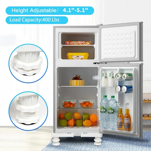 Nefish Soporte para Mini Refrigerador Ajustable Soporte para Refrigerador con 4 Pies Resistentes Base Universal para Electrodomésticos Soporte de