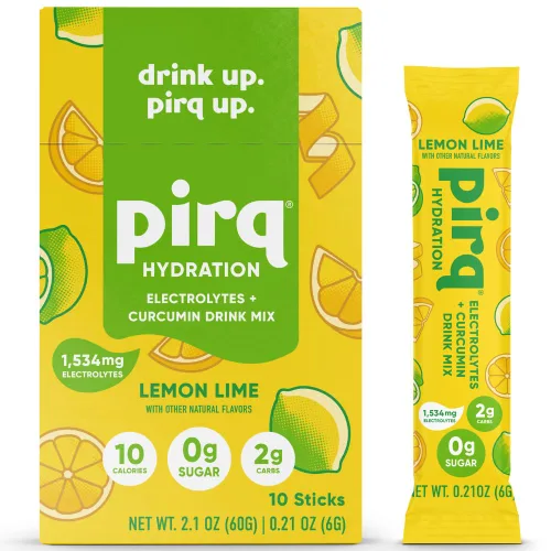 Miniatura 8 de Pirq Hydration - Fruit Punch - Paquetes de polvo de hidratación Mezcla de bebida con electrolitos Curcumina Vitaminas B Cero azúcar Apto
