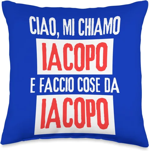 Miniatura 4 de Iacopo Idea Regalo Personalizzata con Nome Ciao Sono Faccio Cose Da Iacopo Personalizzato - Almohada personalizada, 18 x 18 pulgadas, multicolor