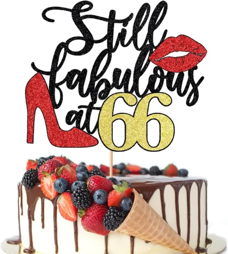 Miniatura 6 de Still Fabulous at 30 - Decoración para tartas de feliz cumpleaños de 30 años, tacones altos de reina con labios rojos grandes, decoración