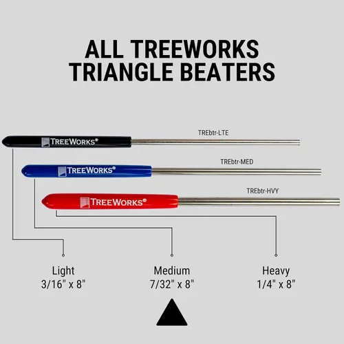 Miniatura 5 de TreeWorks Golpeador triangular, fabricado en Estados Unidos, acero inoxidable, accesorio profesional para instrumentos musicales de percusión