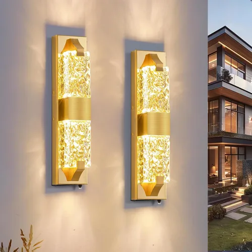 Miniatura 16 de Lámpara de pared inteligente para exteriores, lámpara exterior que cambia de color RGB, iluminación de pared exterior de carcasa de metal, luces