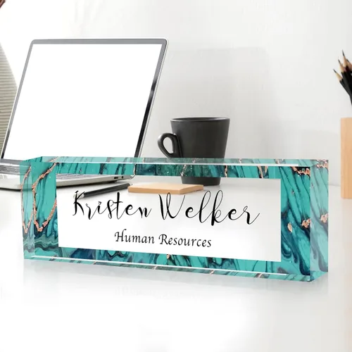 Miniatura 2 de Gowelly Placa de nombre personalizada para escritorio de oficina, placas de nombre personalizadas para escritorio, regalos personalizados