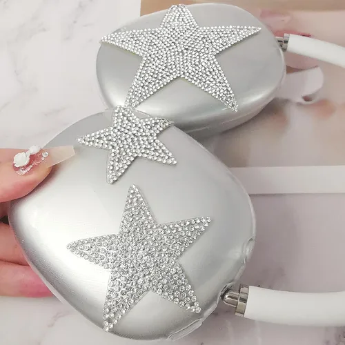 Miniatura 21 de MORWLAT Funda para AirPods Max con Diamantes de Imitación Brillantes Estrellas, Fundas Suaves Bonitas Transparentes y Brillantes para Mujeres