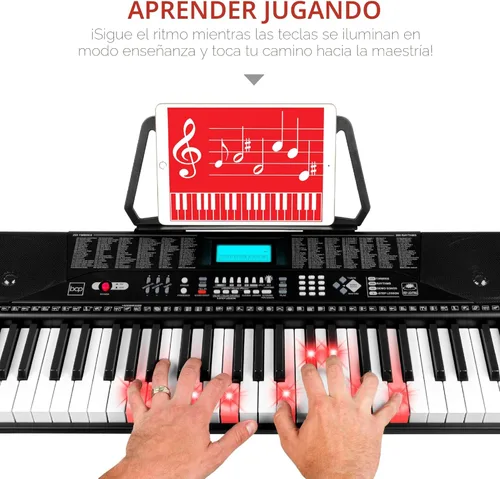 Miniatura 2 de Best Choice Products Juego completo de piano de teclado electrónico para principiantes de 61 teclas con teclas iluminadas, pantalla LCD