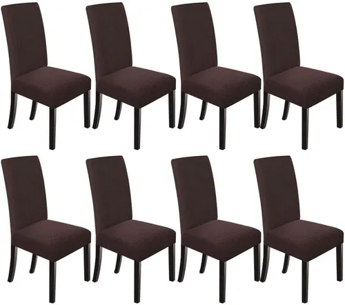 Miniatura 20 de NORTHERN BROTHERS Juego de 2 fundas para sillas de comedor, fundas elásticas para sillas Parsons, color rojo vino
