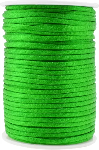 Miniatura 148 de Mandala Crafts Cordón de Satén de Nailon 2mm Cordón Rattail Champagne - 100 Yardas Cordón de Nailon Chino para Nudos Cordón de Seda Cola de Rata