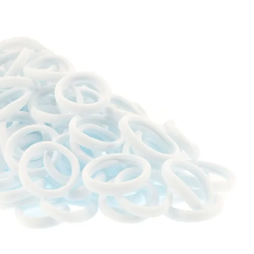 Miniatura 2 de Paquete de 100 ligas para el cabello sin costuras para mujeres y niñas, soportes para cola de caballo para cabello grueso (blanco)