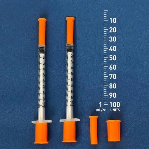 Miniatura 2 de U-100 Jeringa de 1mL con agujas de 30G de 1/2 pulgada, paquete individual de 100