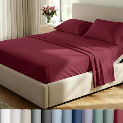 Miniatura 24 de California Design Den Juego de sábanas King de bolsillo profundo, sábanas de lujo de 800 hilos, juego de ropa de cama de satén 100% algodón