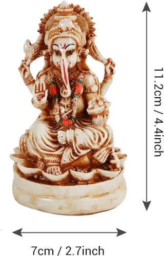 Miniatura 4 de TIED RIBBONS Ganesh Idol para el hogar de resina de 4.4 pulgadas Ganesh Murti para mandir del hogar, decoración de Pooja Ganpati Murti