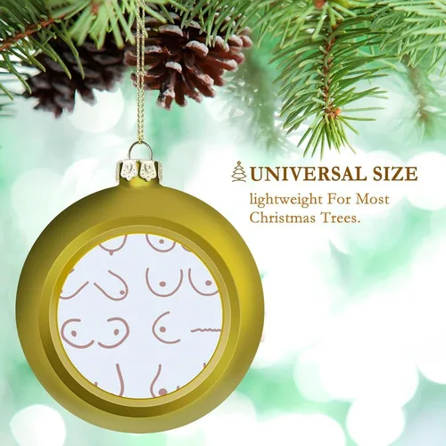 Miniatura 3 de Boobs Funny Shatterproof Matte Christmas Balls for Tree Wreath Home Decor 1PCS