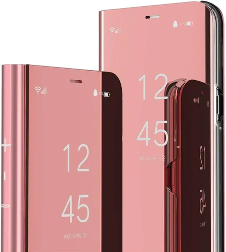 Miniatura 7 de LEMAXELERS Funda para Galaxy Note 20 Ultra Slim Mirror Design Clear View Flip Bookstyle Ultra Slim Funda protectora con función atril para Galaxy