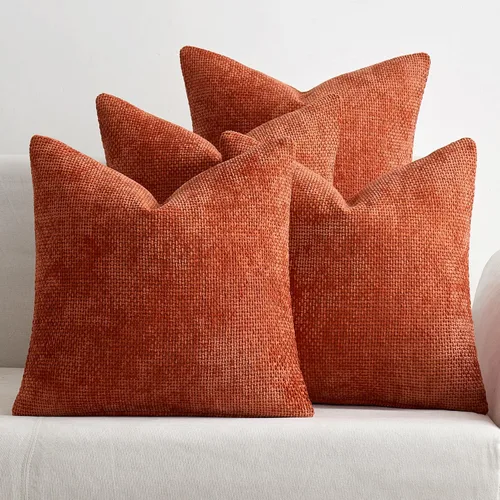 Miniatura 28 de MIULEE Paquete de 4 fundas de almohada para sofá, 16 x 16 pulgadas, fundas de almohada decorativas de felpilla suave color crema, fundas de cojín
