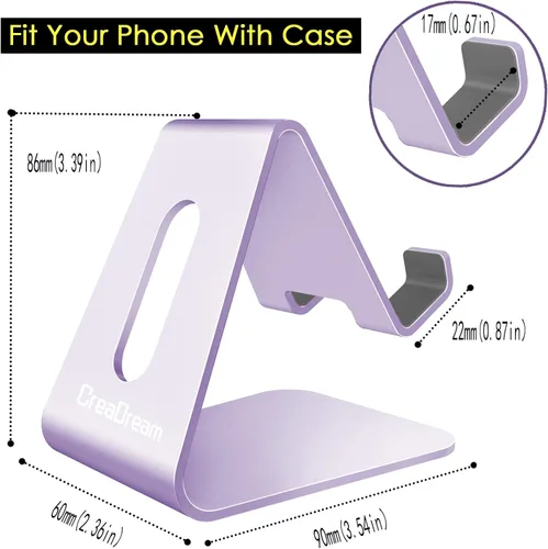 Miniatura 5 de CreaDream Soporte para teléfono celular, cuna, soporte, soporte de escritorio de aluminio compatible con Switch, todos los teléfonos inteligentes