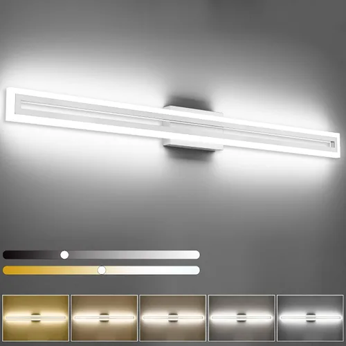 Miniatura 15 de SOLFART Luces de tocador de baño sobre espejo 14W 60 cm Luz de baño moderna negra 6000K ND