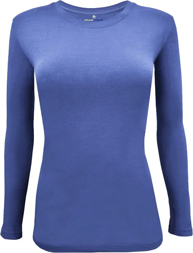 Miniatura 15 de Natural Uniforms Camiseta Under Scrub para mujer, cuello redondo, manga larga, paquete de 3, paquete múltiple de 3