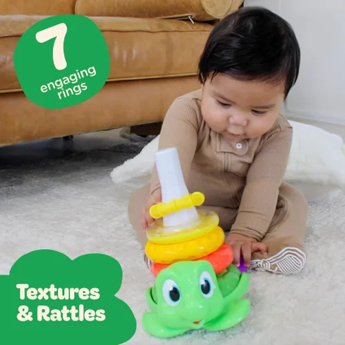 Miniatura 2 de Move2Play Juguetes de apilamiento, incluye 7 anillos únicos, desarrollo Montessori, juguete para bebé, regalo para niños y niñas de 1 año, edades