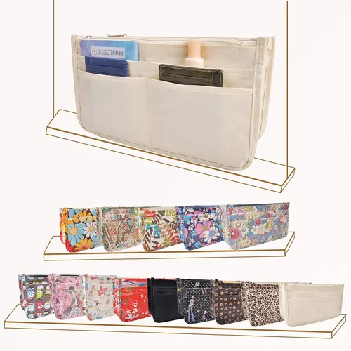 Miniatura 29 de Bolso de mano estilo cartera de Vercord para mujer con organizador incorporado, estampado bien definido, con manijas y cremallera, tamaño 2
