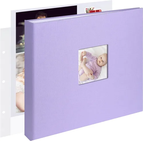 Miniatura 20 de 1DOT2 Álbum de fotos de scrapbook DIY grande de 12 x 12 pulgadas con 3 anillos, diario con 30 fundas de plástico, 60 páginas y cubierta de papel