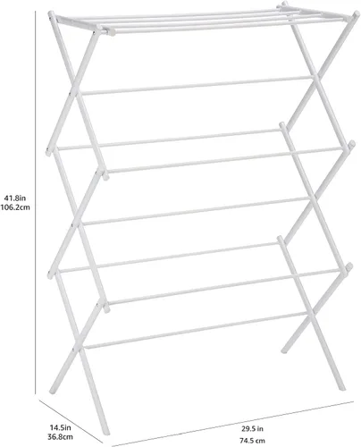 Miniatura 4 de Amazon Basics Estante portátil plegable para ropa de secado al aire, uso en interiores y exteriores, 14.5 pulgadas de profundidad x 29.5 pulgadas