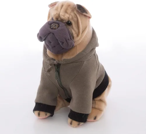 Miniatura 8 de CU-MATE Perro de peluche Chihuahua de 12 pulgadas, juguete realista de cachorro sentado con falda (regalo de presente)