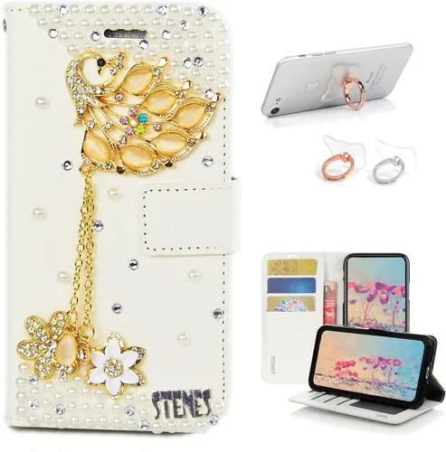 Miniatura 6 de Bling - Funda de piel con soporte para anillos, diseño 3D hecho a mano, 2 unidades, SBLDwRSSeries-18