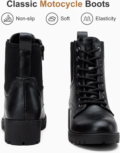 Miniatura 9 de Vepose Women's 916 Ankle Boots, Combat Lace up Short Booties with Inside Zipper