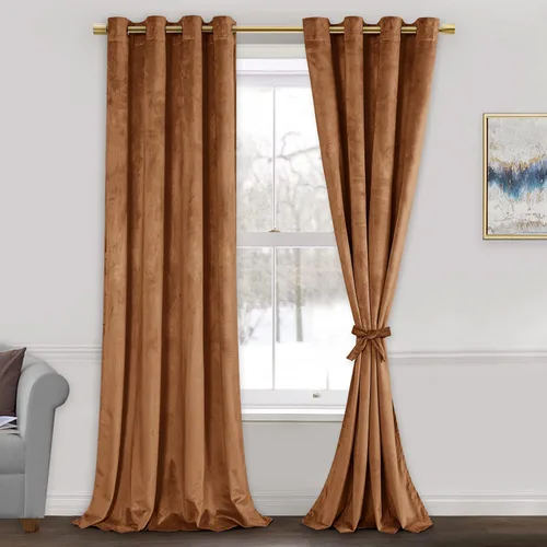 Miniatura 21 de JIUZHEN - Cortinas de terciopelo gris de 63 pulgadas opacas para sala de estar - Cortinas gruesas de terciopelo con ojales para ventana