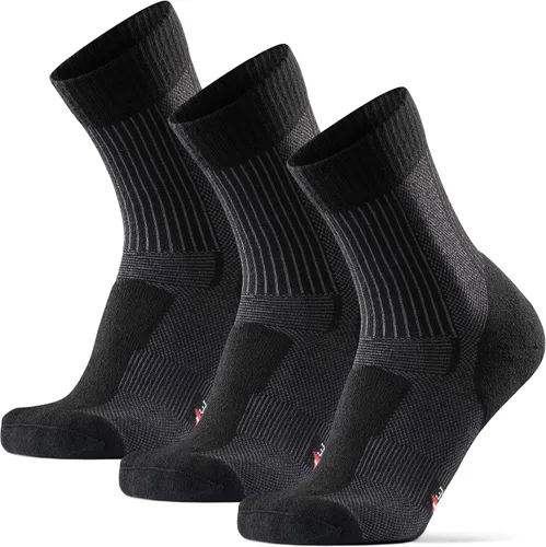 DANISH ENDURANCE Paquete de 3 calcetines de senderismo ligeros de lana merino para hombres mujeres y niños